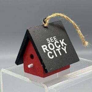 Vintage See Rock City Wood Tree House Ornament Travel Souvenir Collectible